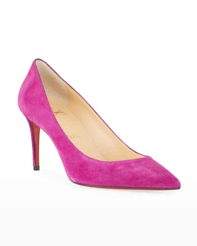 Christian Louboutin Kate 85mm Suede Red Sole Pumps In Jeans