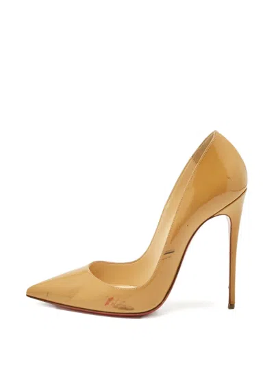 Pre-owned Christian Louboutin Kate Leather Pumps In Neutral