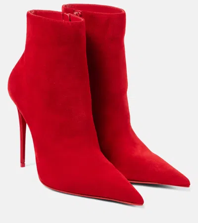 Christian Louboutin Kate Max 100 Suede Ankle Boots In Red