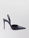 Christian Louboutin Kate Max O Sling 100 Leather Slingback Pump In Gray