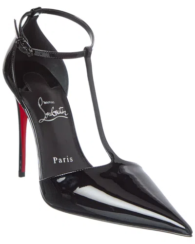 Christian Louboutin Kate Max T-strap 100 Patent Pump In Black
