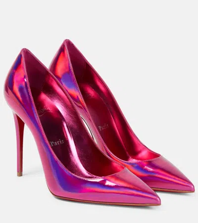 Christian Louboutin Kate Patent Leather Pumps In Fuxia/lin Fuxia