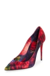 Christian Louboutin Kate 100 Crepe Satin Pumps In Red Multi/lin Multi