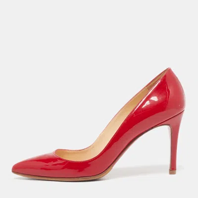Pre-owned Christian Louboutin Kate Size 35.5 Red Patent Leather Pumps
