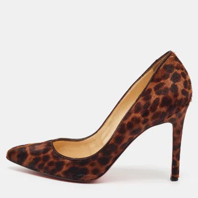 Pre-owned Christian Louboutin Kate Size 37 Brown Calf Hair Pumps