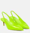 Christian Louboutin Slingback-pumps Kate Sling 55 Aus Lackleder In Fluo Yellow/lin Fluo Yellow