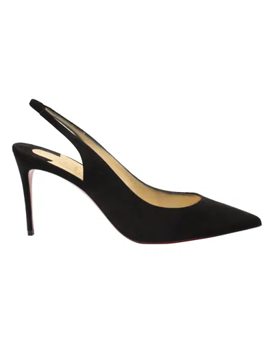 Christian Louboutin Kate Sling 85 Pumps In Black Suede