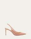 Christian Louboutin Kate Sling Patent Calfskin Red Sole Pumps In Blush