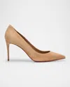 Christian Louboutin Kate Suede Red Sole Classic Pumps In Light Brown