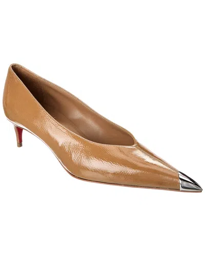 Christian Louboutin Katissima 45 Patent Pump In Brown