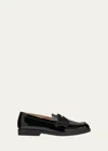 CHRISTIAN LOUBOUTIN KID'S PENNY CALF LEATHER LOAFERS