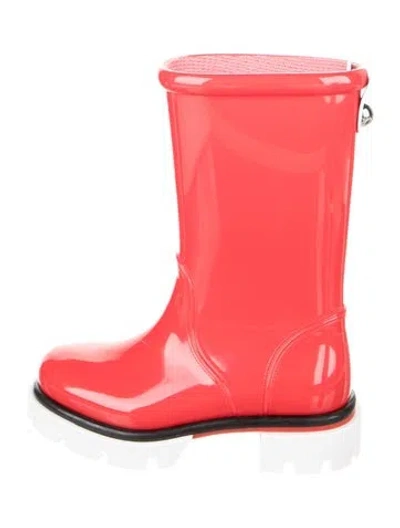 Pre-owned Christian Louboutin Kids Boy's Red Rubber Rain Boots
