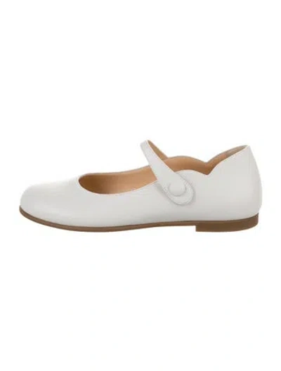 Pre-owned Christian Louboutin Kids Girls Leather Ballet Flats  W/tags In White