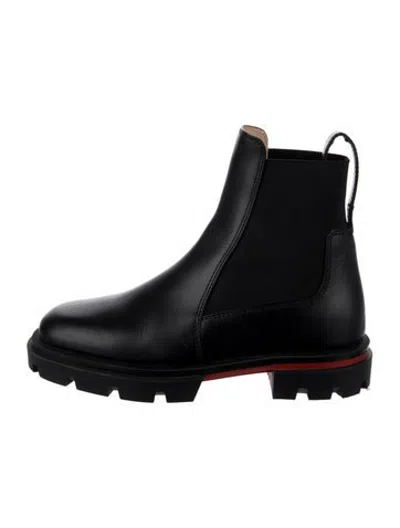 Pre-owned Christian Louboutin Babies' Kids Girls' Leather Boots In Black