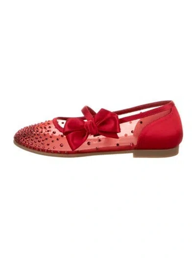 Pre-owned Christian Louboutin Kids Girls Mesh Ballet Flats  W/tags In Red