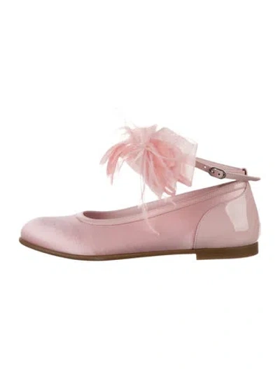Pre-owned Christian Louboutin Kids Girls Satin  Ballet Flats In Pink