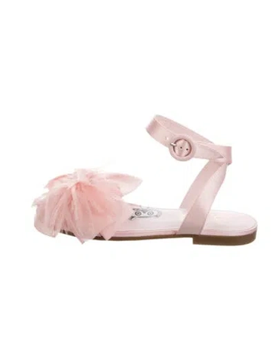 Pre-owned Christian Louboutin Kids Girls' Satin Flat Sandals In Pink