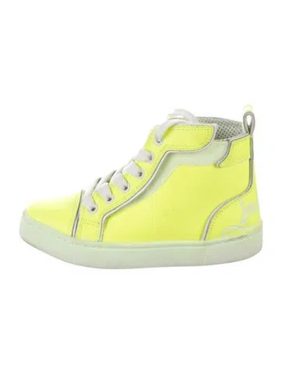 Pre-owned Christian Louboutin Babies' Kids' Leather High Top Sneakers In Green
