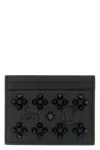 Christian Louboutin Black Kios Card Holder In Grained Leather With Studs By Loubinthesky In Black