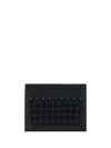 Christian Louboutin Black Kios Card Holder With Studs In Black/black