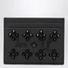 Christian Louboutin Black Kios Card Holder In Grained Leather With Studs By Loubinthesky In Black