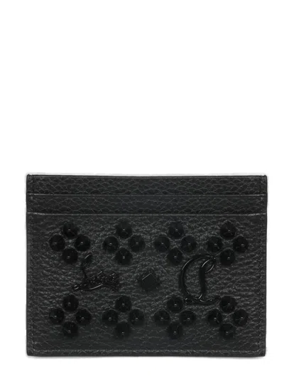 Christian Louboutin Womens Black Kios Loubinthesky-embellished Leather Card Holder