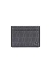 Christian Louboutin Kios Jacquard Monogram Card Holder In Black