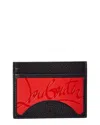 Christian Louboutin Kios Black/red Card Holder With Logo In Black