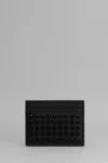 Christian Louboutin Black Kios Card Holder With Studs In Black