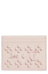 Christian Louboutin Kios Simple Leather Card Case In Vintage Rose