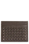 Christian Louboutin Kios Spikes Calfskin Leather Card Case