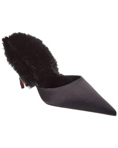 Christian Louboutin Km 85 Satin Mule In Gray