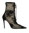 Christian Louboutin Km Lace-up Heeled Boots 100 In Red
