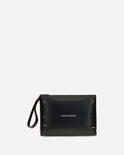 Christian Louboutin Kosmica Leather Clutch In Black