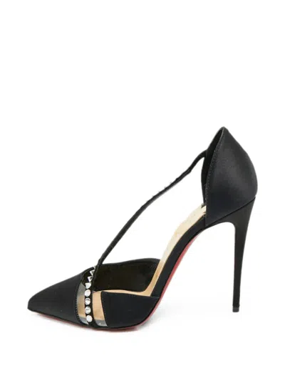 Pre-owned Christian Louboutin Krystal Cross D'orsay Pumps In Black