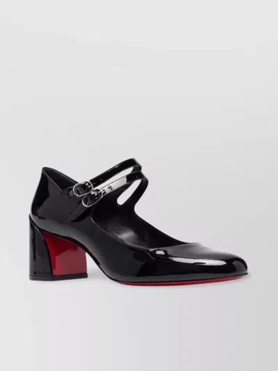 Christian Louboutin Lace-up Block Heel Shoes In Black