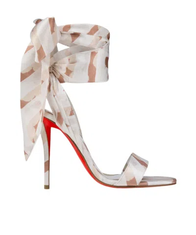 Christian Louboutin Lace-up High-heeled Sandals In Multi