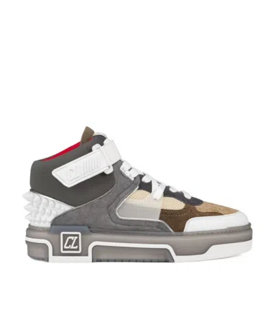 Christian Louboutin Lace Up High Upper Board Shoes In Gray