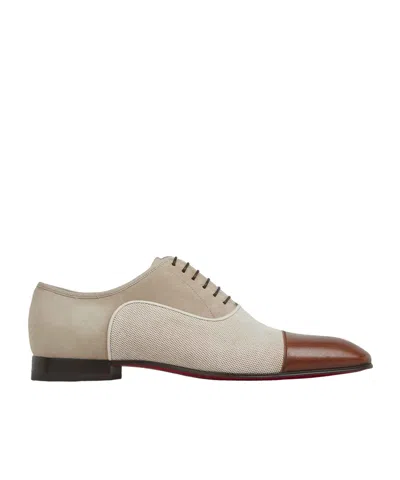 Christian Louboutin Lace-up Loafers In Nude