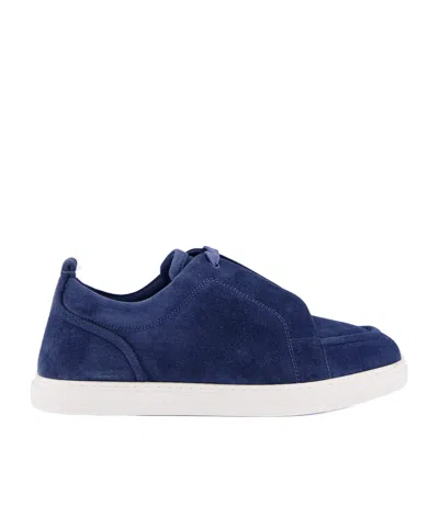 Christian Louboutin Lace-up Low-top Sneakers In Blue