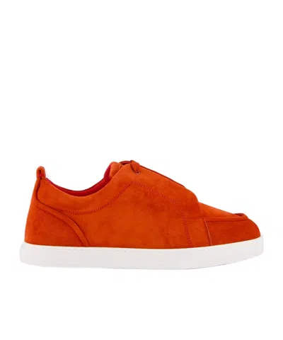 Christian Louboutin Lace-up Low-top Sneakers In Red