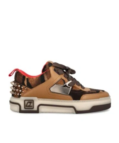 Christian Louboutin Lace-up Sneakers In Brown