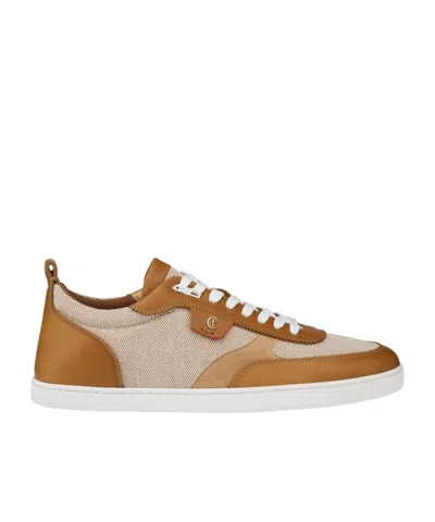Christian Louboutin Tutti Rui Leather-trimmed Sneakers In Nude