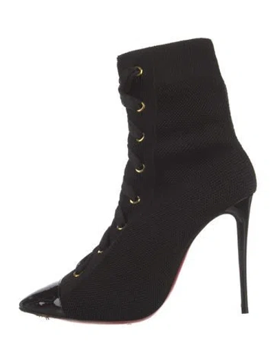 Pre-owned Christian Louboutin Lace-up Boots In Black