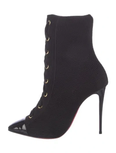 Pre-owned Christian Louboutin Lace-up Boots In Black