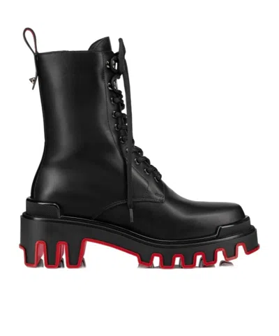 Christian Louboutin Lacing Short Boots In Black
