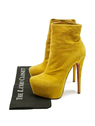 Pre-owned Christian Louboutin Lady Daf Platform Boots In Yellow