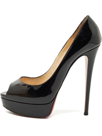 Pre-owned Christian Louboutin Lady Peep Peep-toe Platform Pumps In Black