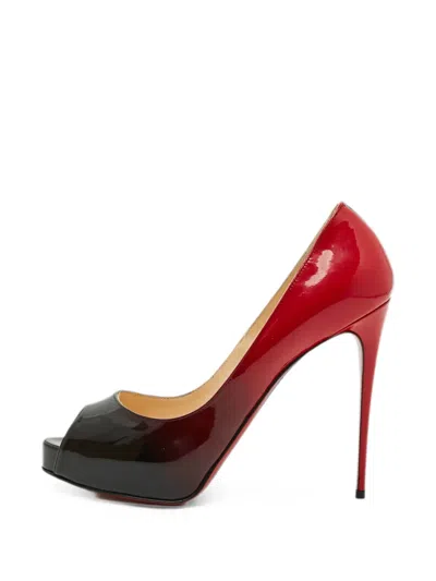 Pre-owned Christian Louboutin Lady Peep Peep-toe Pumps In Red