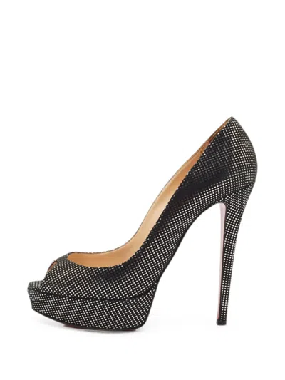 Pre-owned Christian Louboutin Lady Peep Platform Pumps In Black